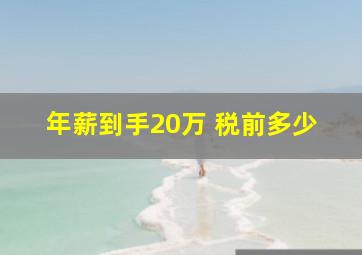 年薪到手20万 税前多少